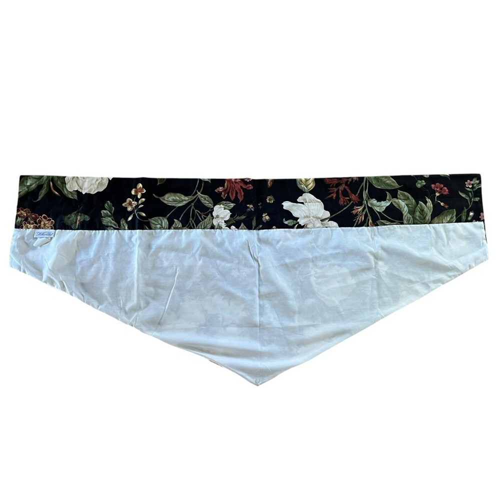 Waverly Williamsburg Garden‎ Magnolia Black Ascot Valance Dogwood V Shape Floral - Picture 2 of 10